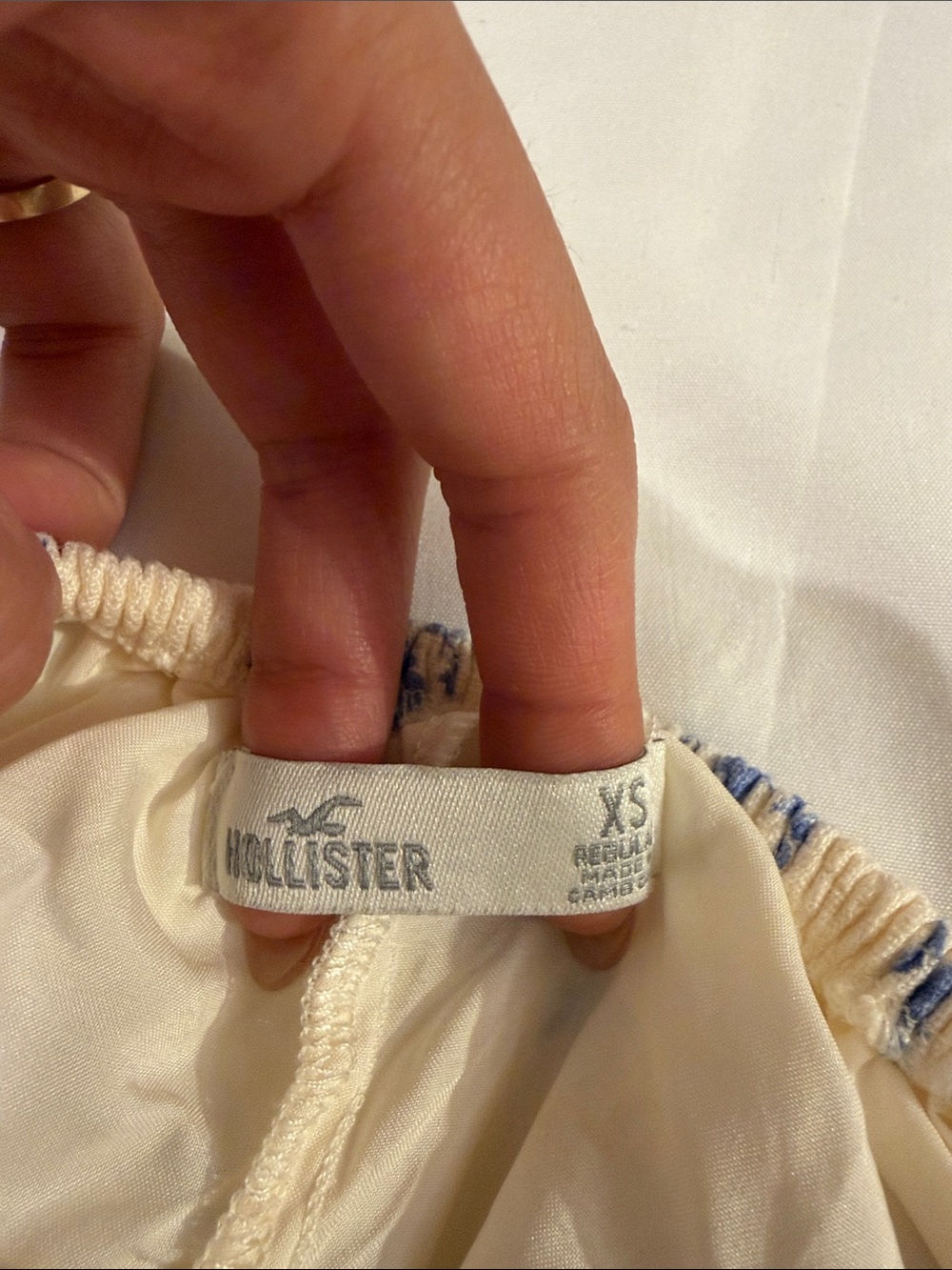 Hollister Cream Mini Dress with Blue Floral Print - Picture 3 of 4